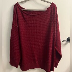 Red knit sweater